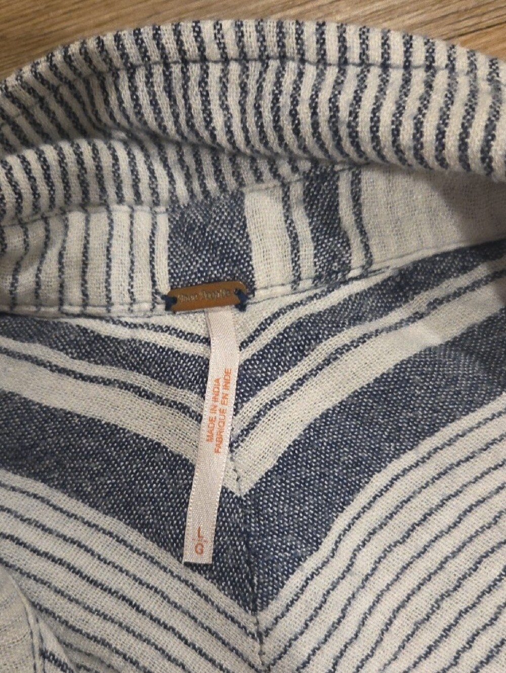 Free People Blue & White Striped Lightweight Button-Front Tunic - Picture 2 of 5